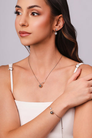 Ear Jacket Pontos de Luz Cristal Ródio Branco