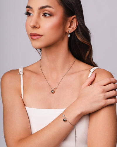 Ear Jacket Pontos de Luz Cristal Ródio Branco