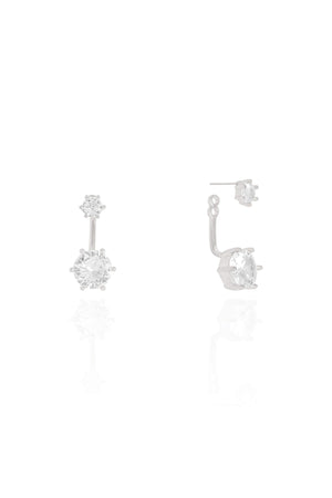 Ear Jacket Pontos de Luz Cristal Ródio Branco