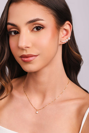 Ear Cuff Pérolas Banhado a Ouro 18K