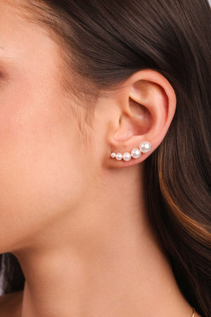 Ear Cuff Pérolas Banhado a Ouro 18K