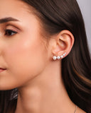 Ear Cuff Pérolas Ródio Branco