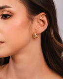 Brinco Argola Texturizada 1.7 cm Banhado a Ouro 18K