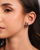 Ear Hook Filetes Gotas Cristal Ródio Branco