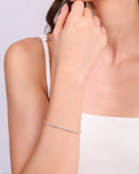 Pulseira Riviera Baguetes Cristal 3 mm Banhado a Ouro 18K