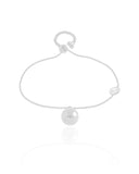 Pulseira Veneziana Bola Lisa e Ponto de Luz Cristal Ròdio Branco