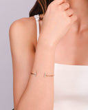 Bracelete Palito Cravejado Cristal Banhado a Ouro 18K