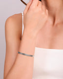 Bracelete Texturizado 5 mm Ródio Branco