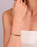 Bracelete Riscado Texturizado 7 mm Banhado a Ouro 18K