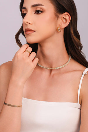 Aro Texturizado 5 mm Banhado a Ouro 18K