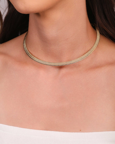 Aro Texturizado 5 mm Banhado a Ouro 18K - 35 cm