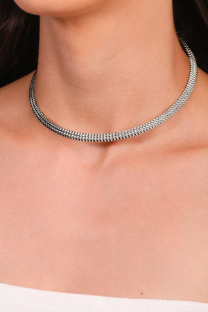 Aro Texturizado 5 mm Ródio Branco