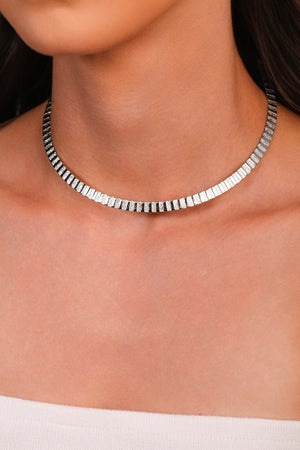 Aro Esteira Texturizada 5 mm Ródio Branco