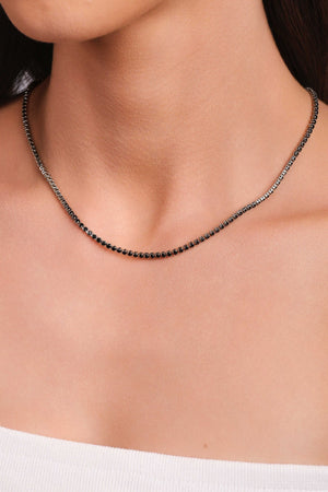 Choker Riviera Onix 2 mm Ródio Branco