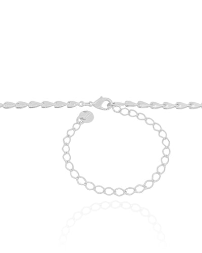 Choker Plaquinhas Lisas 3 mm Ródio Branco - 35 cm