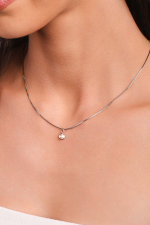 Gargantilha Veneziana Pérola 5 mm Ródio Branco - 40 cm