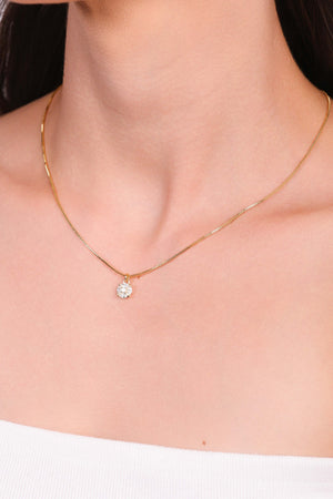 Gargantilha Veneziana Ponto de Luz Navetes Cristal Banhado a Ouro 18K - 40 cm