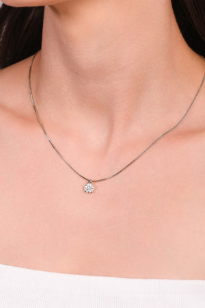 Gargantilha Veneziana Ponto de Luz Navetes Cristal Ródio Branco - 40 cm