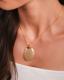 Gargantilha Veneziana Oval Liso 3.7 cm Banhado a Ouro 18K - 45 cm