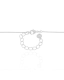 Gargantilha Veneziana Oval Liso 3.7 cm  Ródio Branco - 45 cm