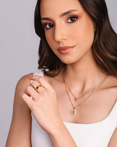 Anel Liso Flat 5 mm Tamanho 16 Banhado a Ouro 18K