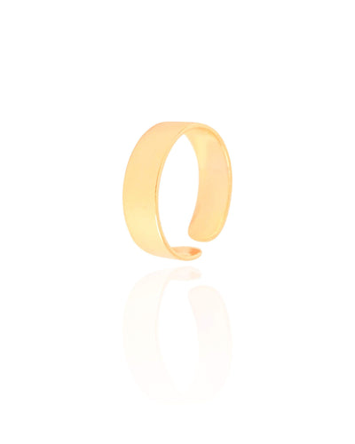 Anel Liso Flat 5 mm Tamanho 16 Banhado a Ouro 18K