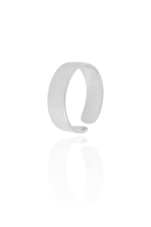 Anel Liso 5 mm Tamanho 16 Ródio Branco