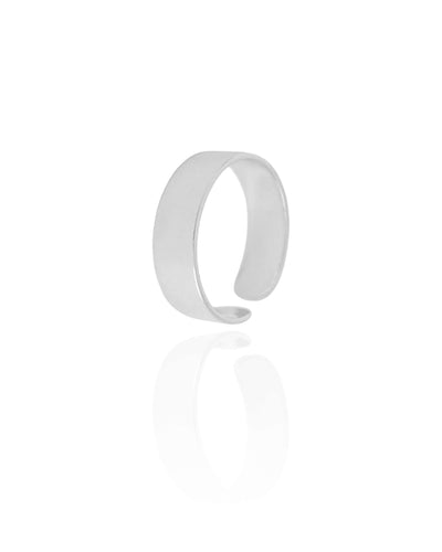 Anel Liso 5 mm Tamanho 16 Ródio Branco