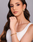Brinco Flor Lisa 2.9 cm Banhado a Ouro 18K