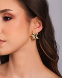 Brinco Flor Lisa 2.9 cm Banhado a Ouro 18K