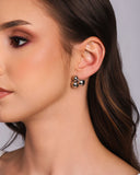 Brinco Três Bolas Lisas Ródio Branco