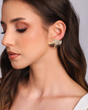Ear Cuff Folha Frisada Banhado a Ouro 18K