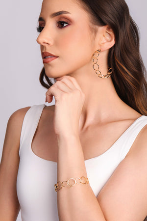 Brinco Argola Círculos 5.2 cm Banhado a Ouro 18K