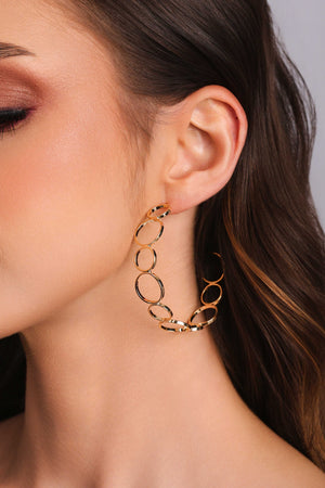 Brinco Argola Círculos 5.2 cm Banhado a Ouro 18K