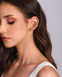 Ear Cuff Gotas Lisas Banhado a Ouro 18K