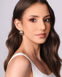 Brinco Argola Abaulada Frisada 2.6 cm Ródio Branco