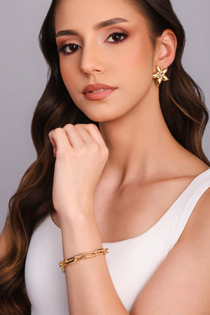 Pulseira Elos Ovais 8 mm Banhado a Ouro 18K