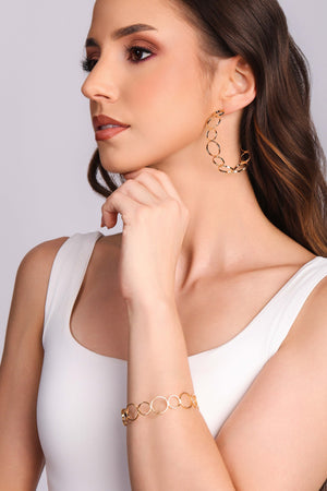 Bracelete Círculos 14 mm Banhado a Ouro 18K