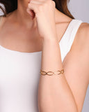 Bracelete Elíptico 9 mm Banhado a Ouro 18K