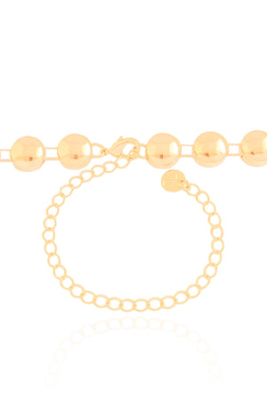 Choker Bolas Achatadas Lisas Banhado a Ouro 18K