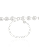 Choker Bolas Achatadas Lisas Ródio Branco