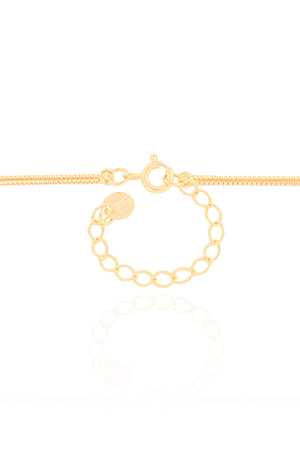 Gargantilha Dupla Veneziana Cruz e Ponto de Luz Cristal Banhado a Ouro 18K