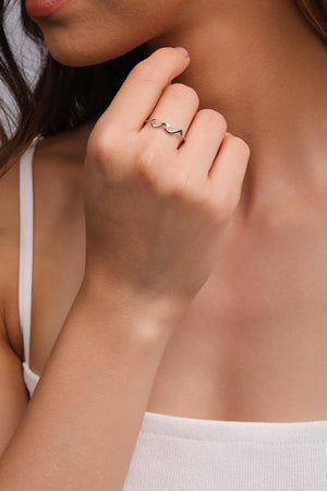 Anel Ondas Lisas Tamanho 20 Ródio Branco