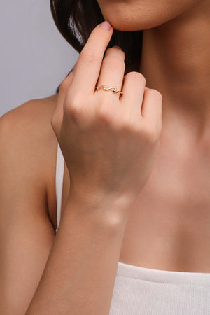 Anel Ondas Lisas Tamanho 22 Banhado a Ouro 18K