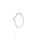 Anel Ondas Lisas Tamanho 22 Ródio Branco