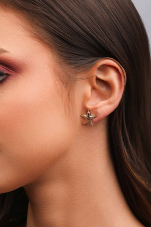 Brinco Estrela do Mar 1.5 cm Banhado a Ouro 18K