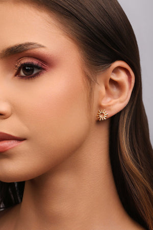 Brinco Sol Vazado Banhado a Ouro 18K