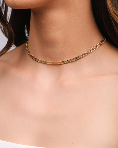 Choker Chinesca 5 mm Banhado a Ouro 18K - 32 cm