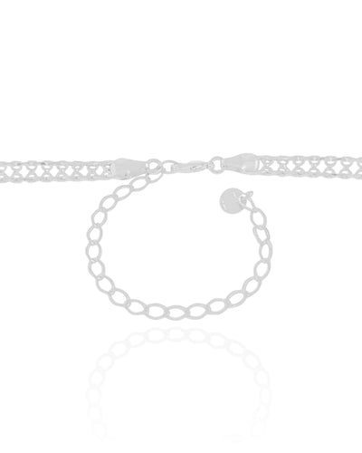 Choker Chinesca 5 mm Ródio Branco - 32 cm