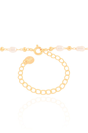 Garantilha Pérolas Barroca Estrela do Mar Banhado a Ouro 18K - 40 cm